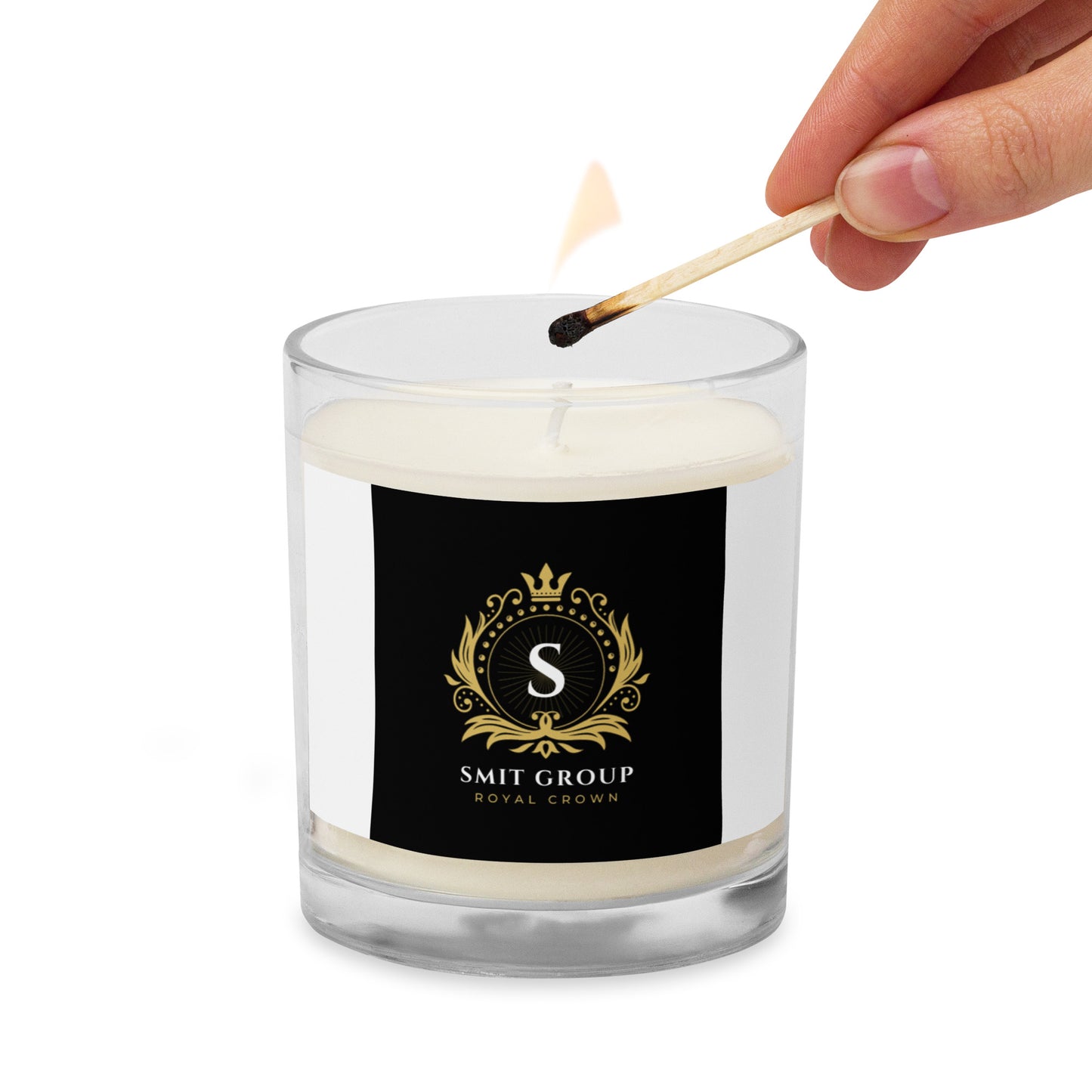 Glass jar soy wax candle